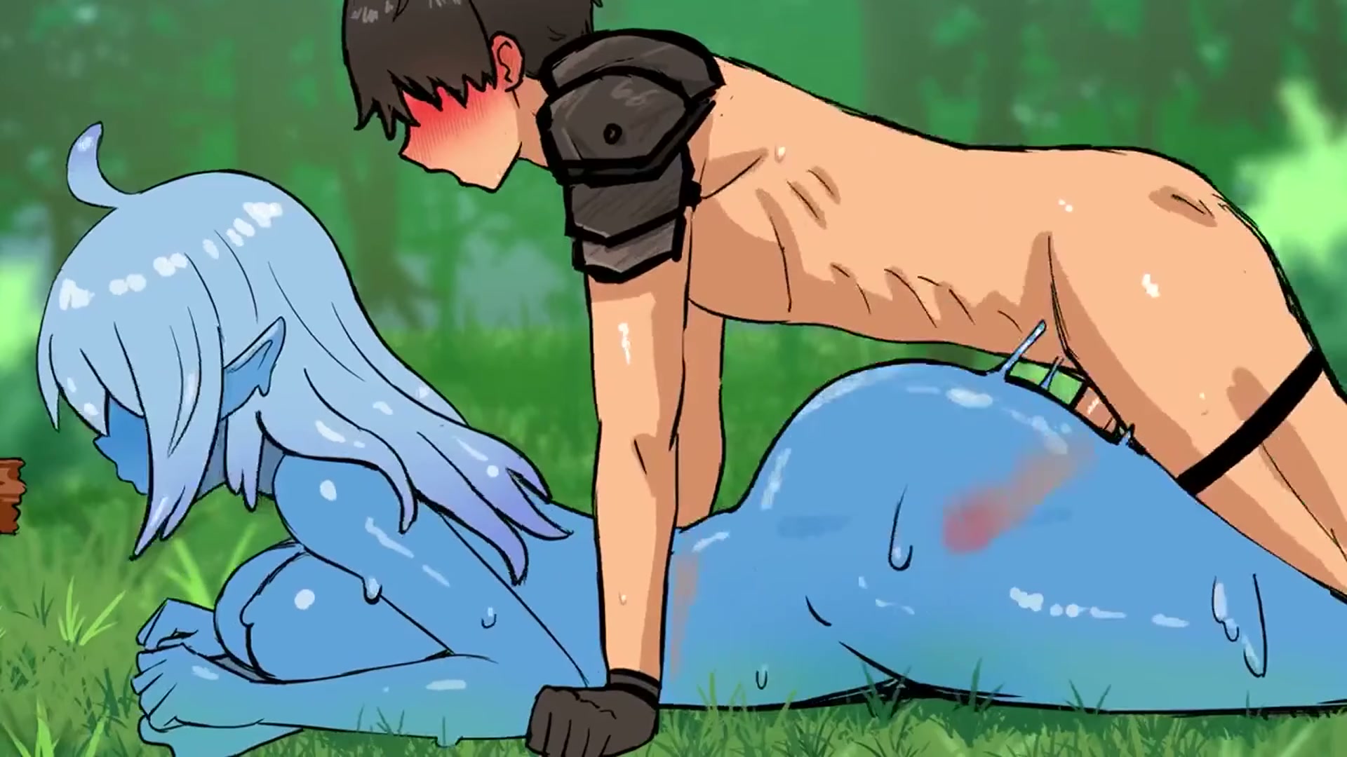 Prone-boning a slime girl