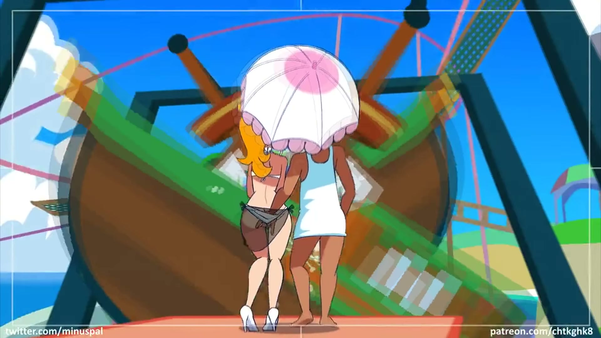 Sexy fun with Peach at Isle Delfino (minus8)