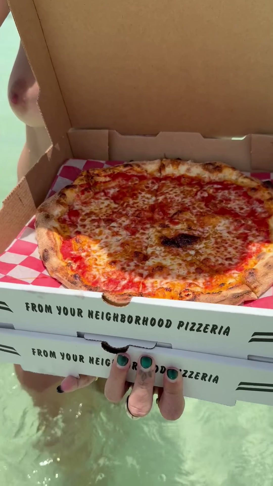 Dared to pick up our pizza in the nude (f)
