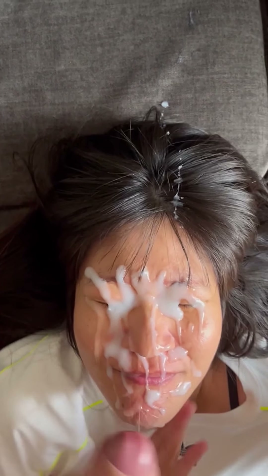 Massive load dumped on her face