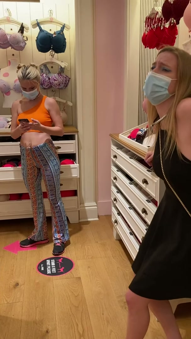 [x-post] (19F) One last one to share today! This was from a cool video we made one day, doing remote orgasms at the mall! I was controlling Sasha's vibe from my phone as she was cumming all over the mall. This one was in Victoria Secret. LOL [F]