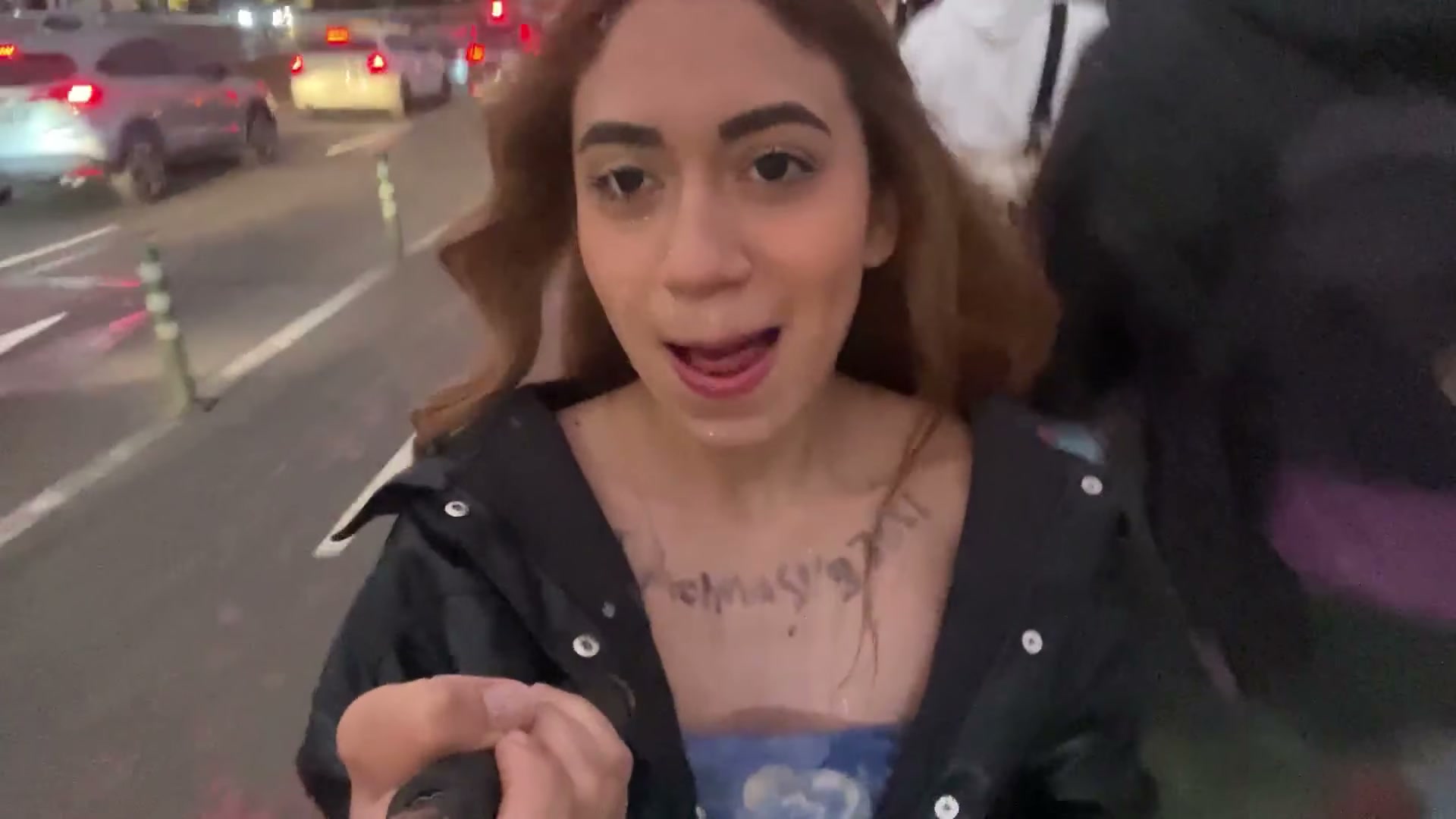 I got my biggest and thickest cum facial yet and walked through a very busy bridge, ate some of it while everyone watched, and said hi to a patrol officer jajaja