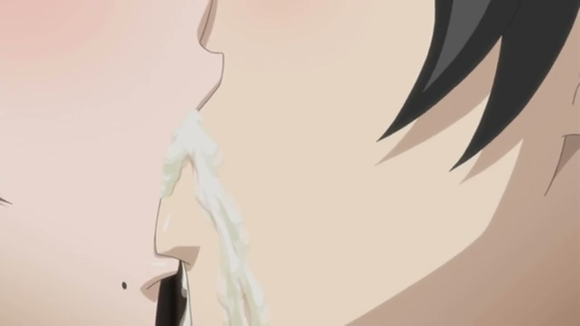 Forcing BF's fresh cum down her student's throat..