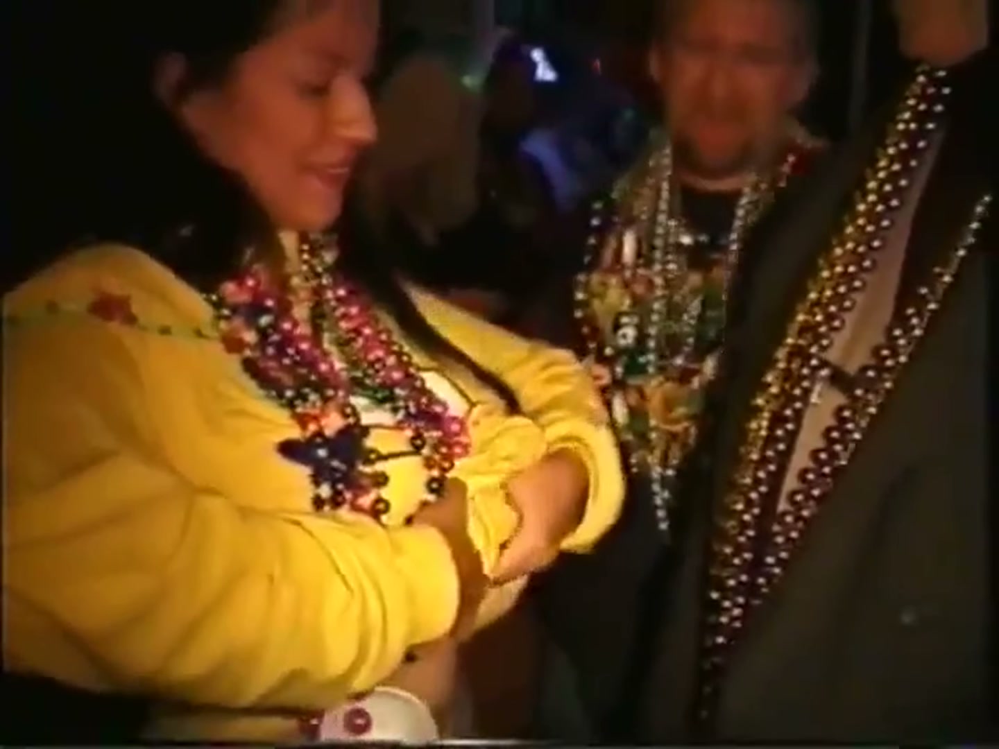 Mardi Gras girl accepts a stranger's offer to suck her tits