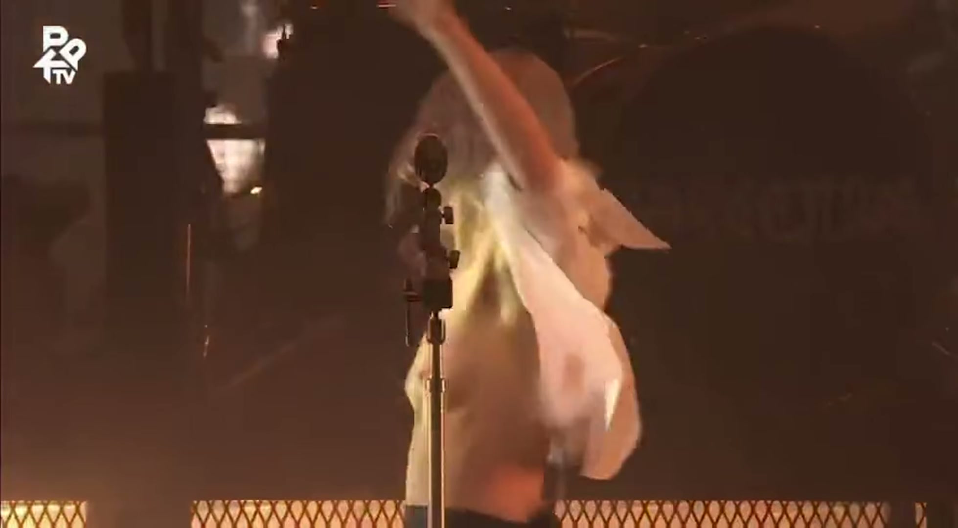 Phoebe Bridgers at flashing on stage at Pukkelpop