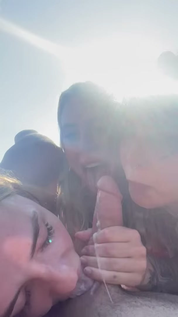 Sucking cock on the beach with an audience, who wants to watch?